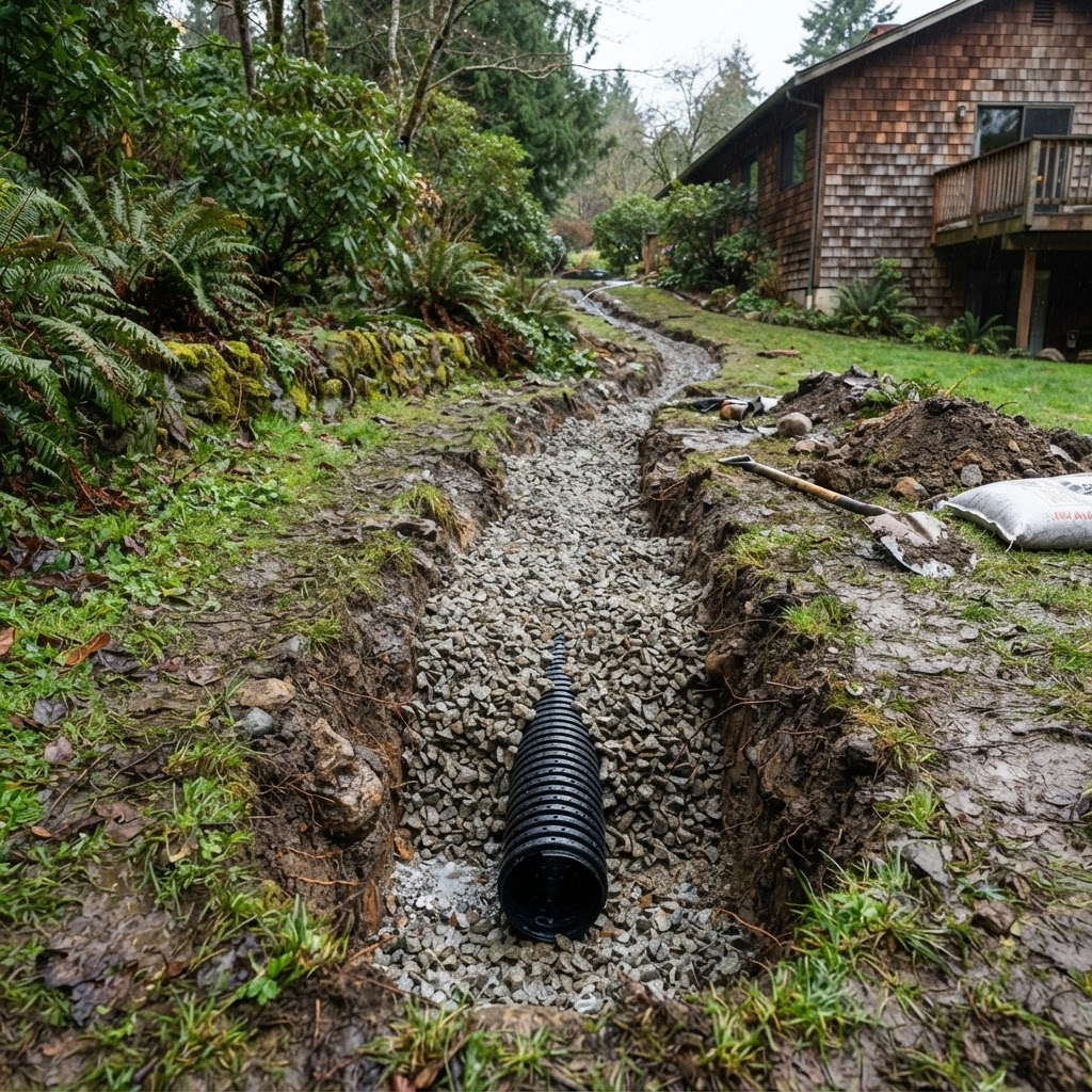 Drainage, Erosion & Water Management project by Shore Pine Land Services