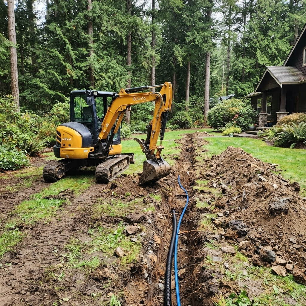 Utility & Trenching Work project by Shore Pine Land Services